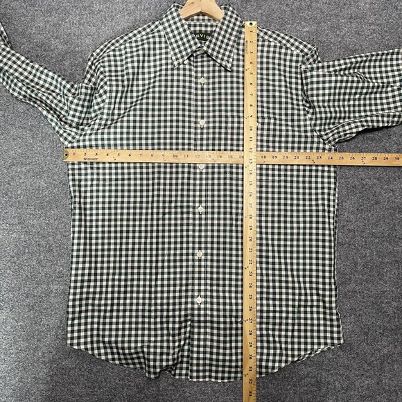 Orvis Mens Green & White Checkered Button-Up Shirt Long Sleeve Size L - Picture 6 of 6